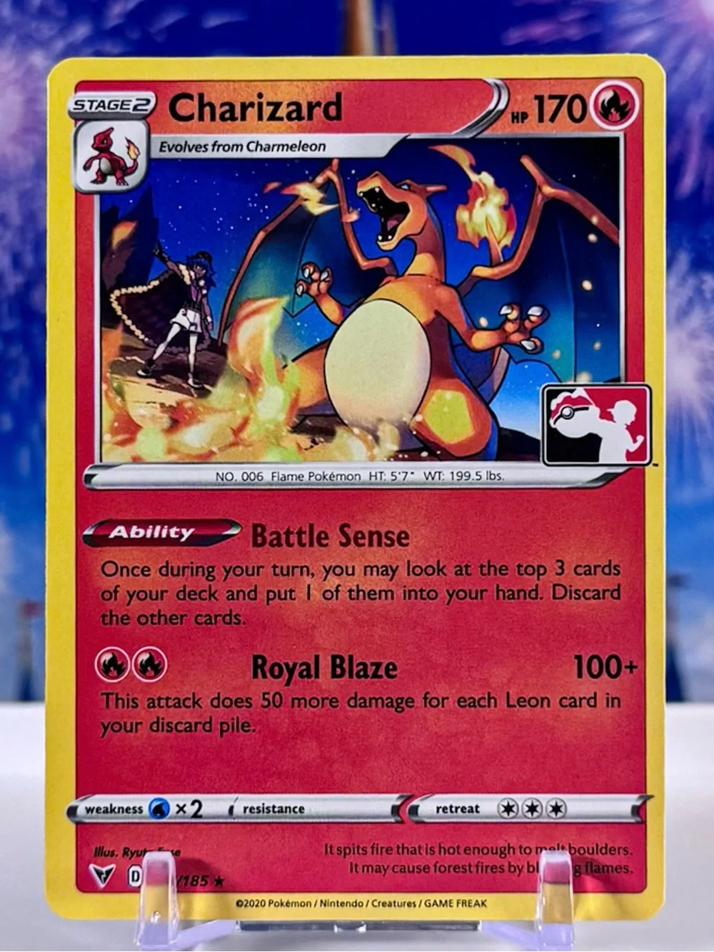 Pokémon TCG Charizard 025/185 Stamped Rare Pokémon Play! Prize Pack Series